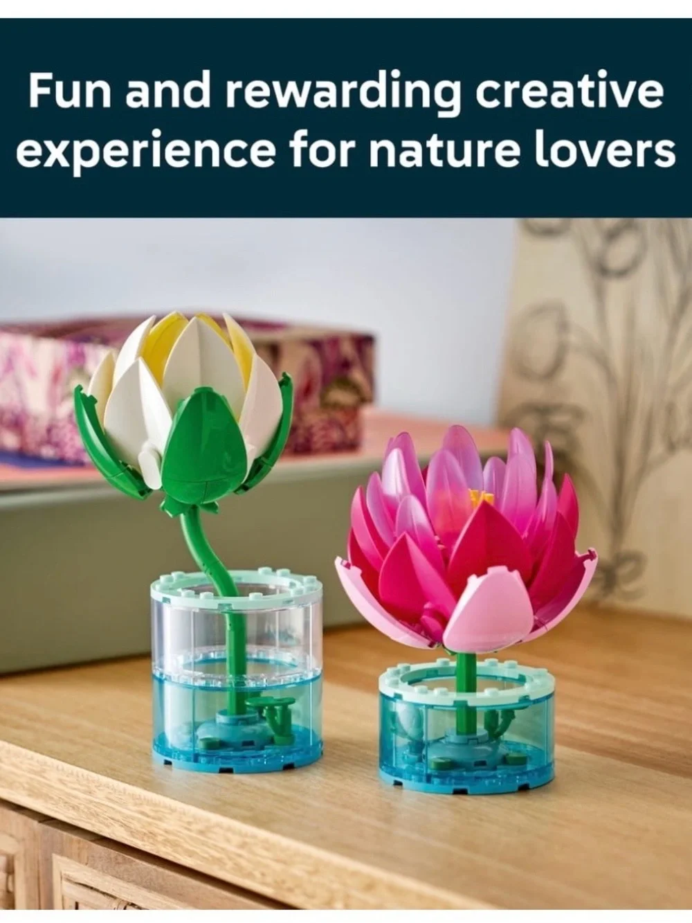 Lego Water Lilies Set — White, Purple & Yellow Blooms